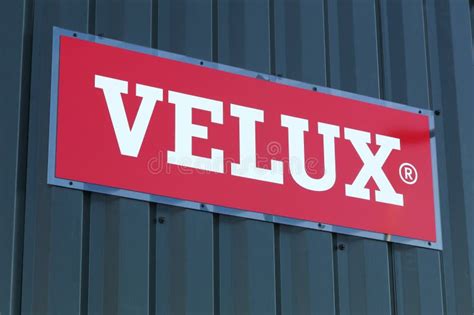 Velux logo on a wall editorial image. Image of solar - 312360440