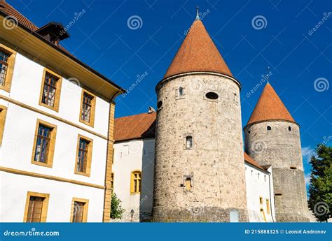 Yverdon-les-Bains Castle in the Canton of Vaud, Switzerland Stock Image ...