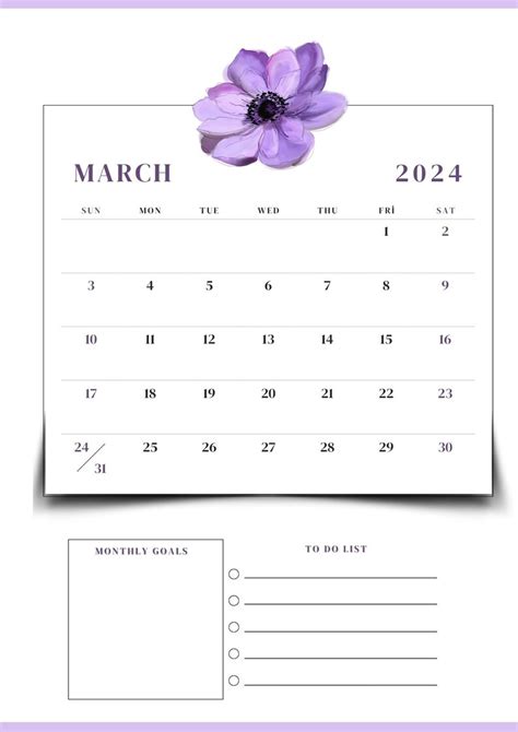 2024 Minimal Flower-themed Monthly Planner Digital and Printable Minimal Planner With Soft ...