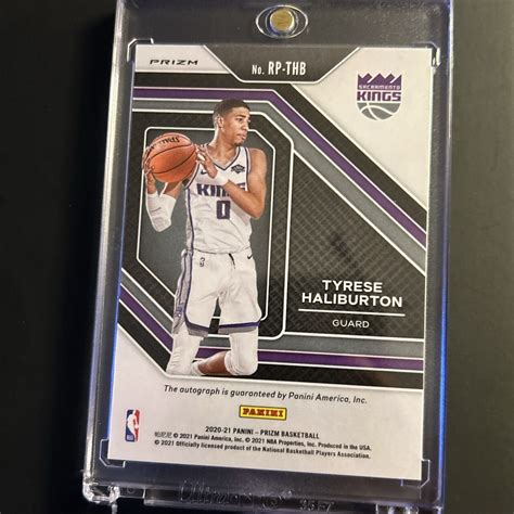 🏀 2020-21 Prizm Tyrese Halliburton Rookie Penmanship Silver Auto ...