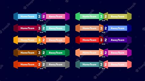 Premium Vector | Collection of football scoreboard template vector stock