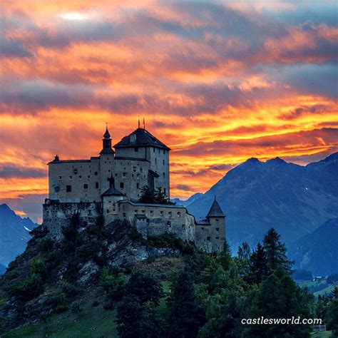 Tarasp Castle, Switzerland Magnificent scenery from the Swiss Alps… | Castle, Travel, Monument ...