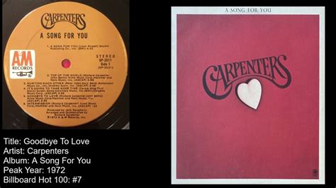 Carpenters -Goodbye To Love - YouTube