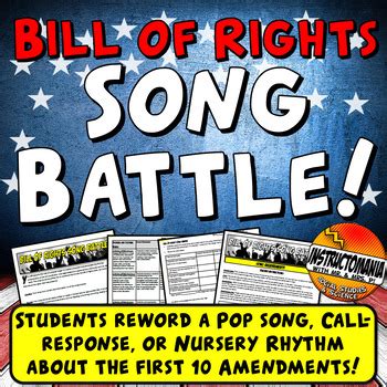 Bill of Rights Song or Rap Battle Fun First 10 Amendments Group Activity