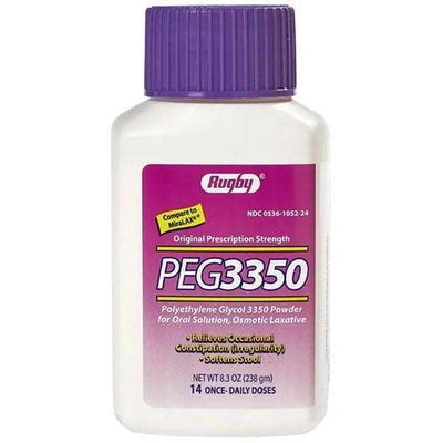 Polyethylene Glycol 3350 NF Powder Osmotic Laxative 238 gram (Compare to MiraLax) | Mountainside ...