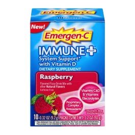 Emergen-C Immune Plus Supplement, Raspberry, 10 Count