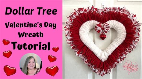 Valentines Day Heart Wreath Tutorial ~ Dollar Tree Valentines Day ...