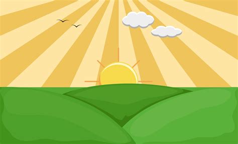 Sunrise - Cartoon Background Vector Royalty-Free Stock Image - Storyblocks