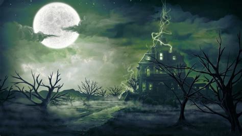 clouds, Trees, Stars, Moon, Haunted, House Wallpapers HD / Desktop and Mobile Backgrounds