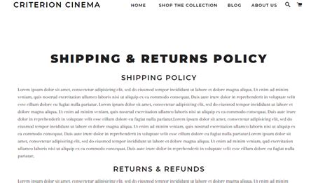 Shopping Policy Template