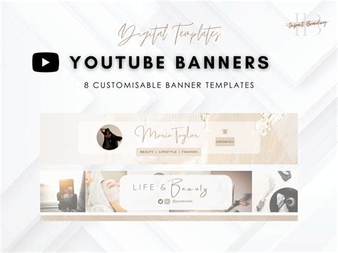 Youtube Banner Templates Beige Modern Banner Style Youtube Branding ...