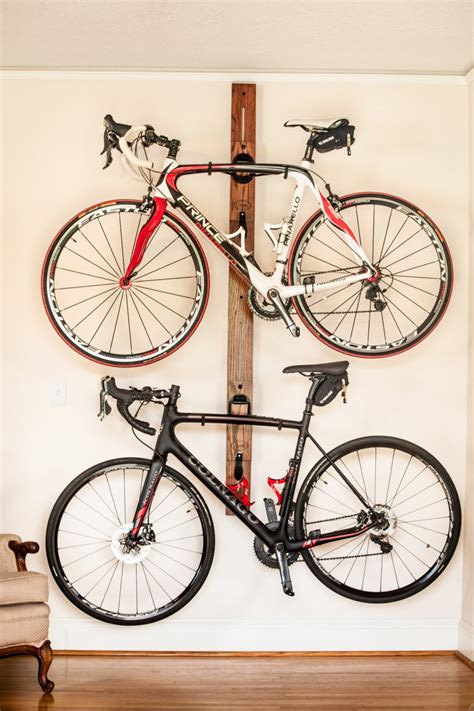 Bike Rack Horizontal Wall Mount Adjustable Double Bike Rack