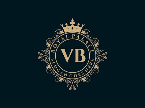 Letter VB Antique royal luxury victorian logo with ornamental frame ...