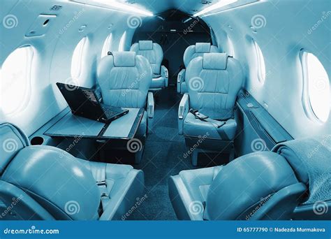 Businnes Turboprop Aircraft Interior - Seats with Lowered Armrests ...