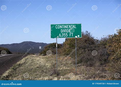 Continental Divide Sign stock photo. Image of southern - 179549728