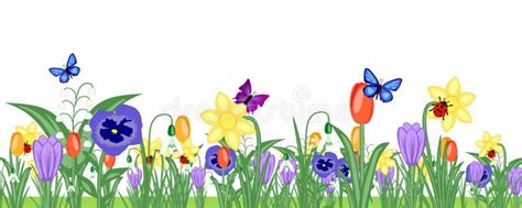 Spring Flower Meadow Banner Stock Illustration - Illustration of spring, pattern: 86720049