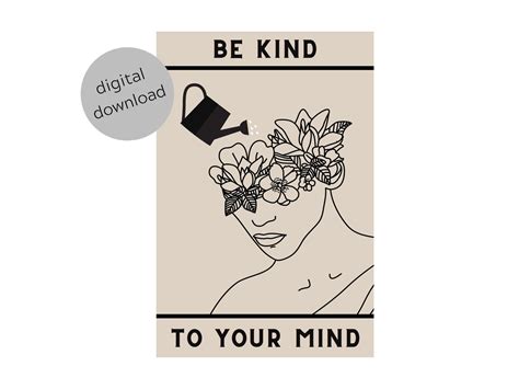 Be Kind to Your Mind, Wall Art Quotes, Motivational Wall Art Print ...