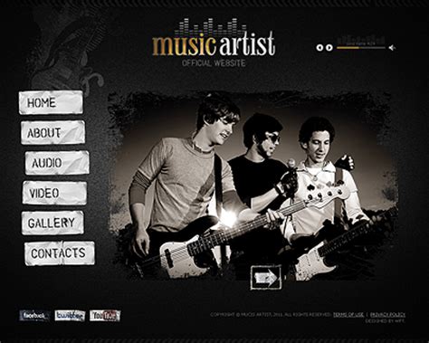 Music Artist website template free 07-29-08-04-2016 - Tonytemplates