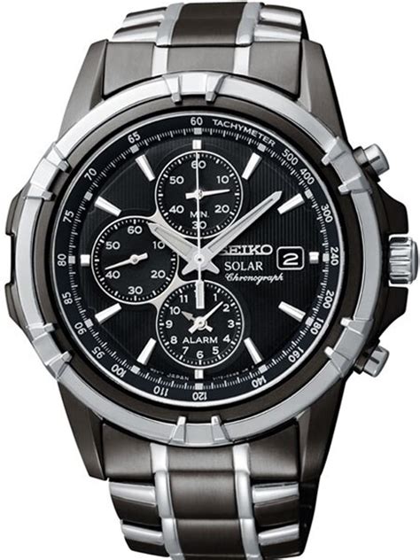 Seiko Solar Powered Chronograph Alarm Watch with 44mm Two-Tone ...