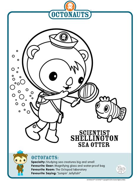 Black and white picture of Shellington | Octonauts, Coloring pages, Octonauts birthday