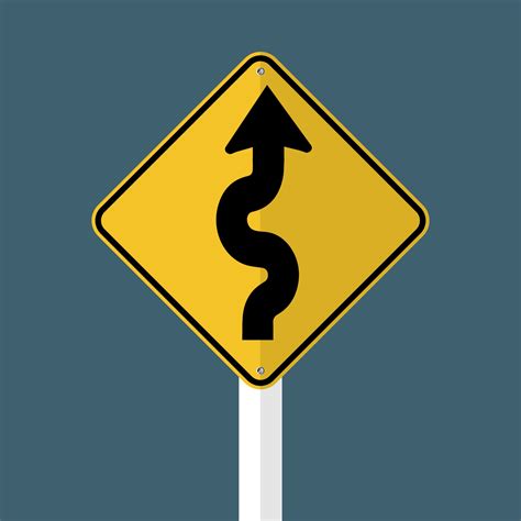 Winding Traffic Road Sign 2369361 Vector Art at Vecteezy