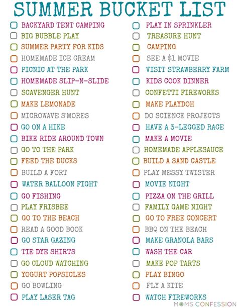 50 Fun Summer Bucket List Ideas {free printable} – Tip Junkie