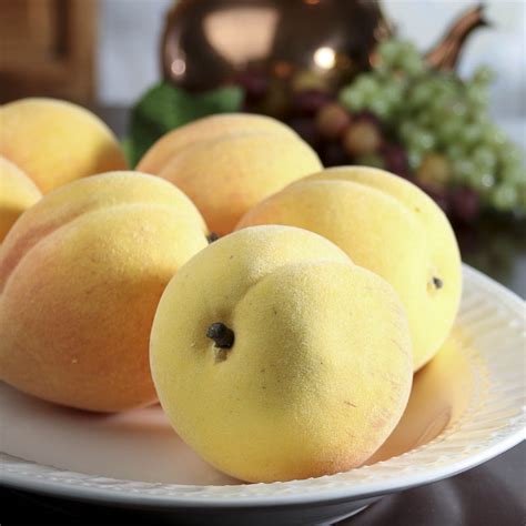 Fuzzy Artificial Clingstone Peaches - Vase and Bowl Fillers - Home Decor