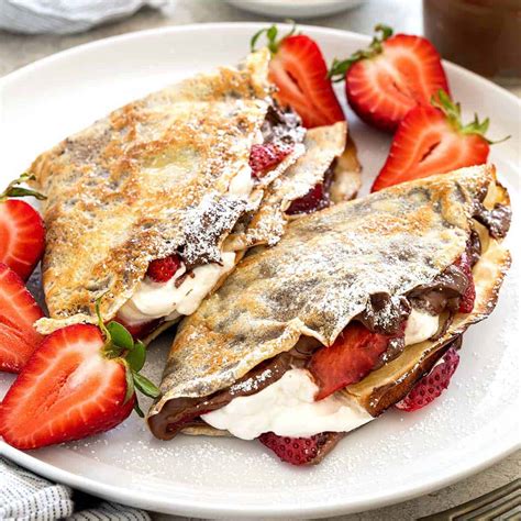 Nutella Crepes with Strawberries and Whipped Cream - Jessica Gavin