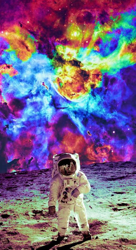 Download Trippy Astronaut In Space Color Burst Galaxy Wallpaper ...