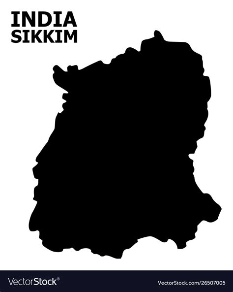 Flat map sikkim state with caption Royalty Free Vector Image