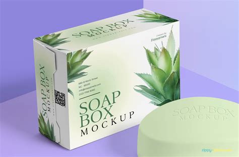 Free Packaging Box and Soap Mockup | ZippyPixels