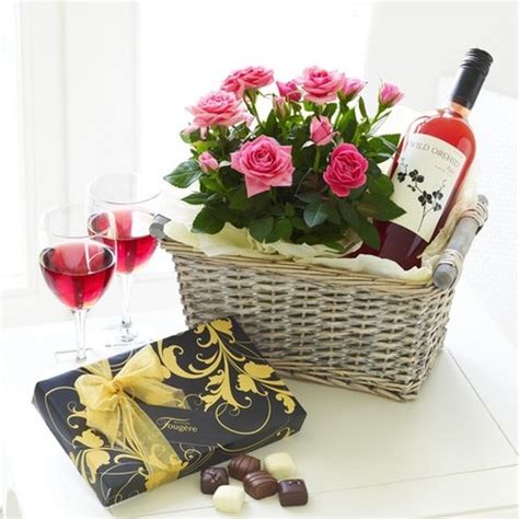 Rose Wine Gift Basket | Funeral Flowers Philippines