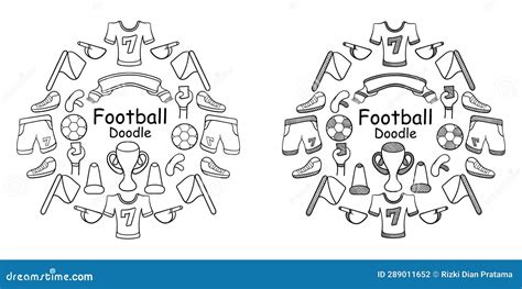 Doodle Hand Drawn on a Football Theme Stock Vector - Illustration of ...