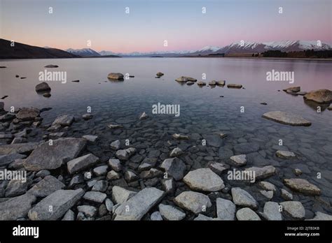 Lake Tekapo Sunset Stock Photo - Alamy