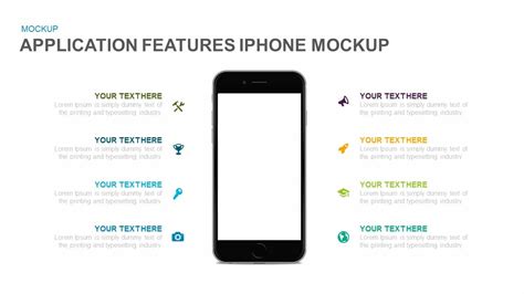 Application Features iPhone Mockup PowerPoint Template and Keynote