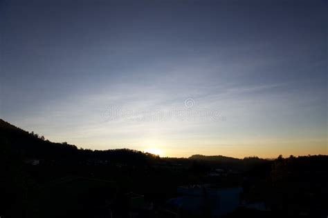 Sunrise in the Mountain with Yellow Colour Sun Stock Photo - Image of beautiful, hill: 171342264