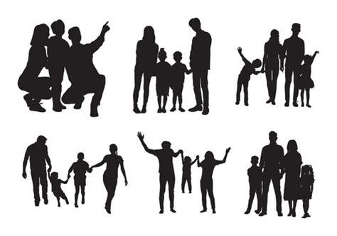 Big Family Clipart Silhouette