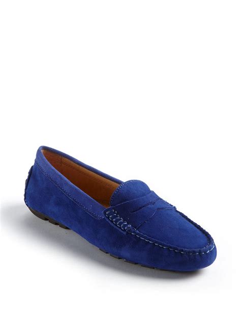 Lauren By Ralph Lauren Camila Suede Driver Loafers in Blue | Lyst