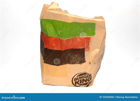 Burger King Paper Bag. editorial image. Image of bags - 193302000