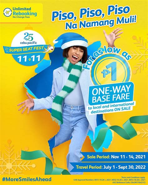 Cebu Pacific Piso Fare Promo (November 11, 2021) - Cebu Pacific Promo ...