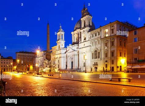 Piazza Navona Square at night, Rome, Italy Stock Photo - Alamy