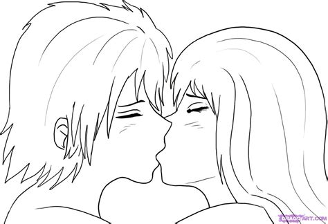 How to Draw People Kissing, Step by Step, Anime People, Anime, Draw Japanese Anime, Draw Manga ...