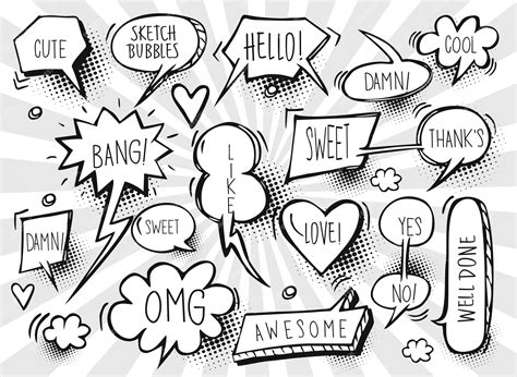 Premium Vector | A set of comic speech bubbles