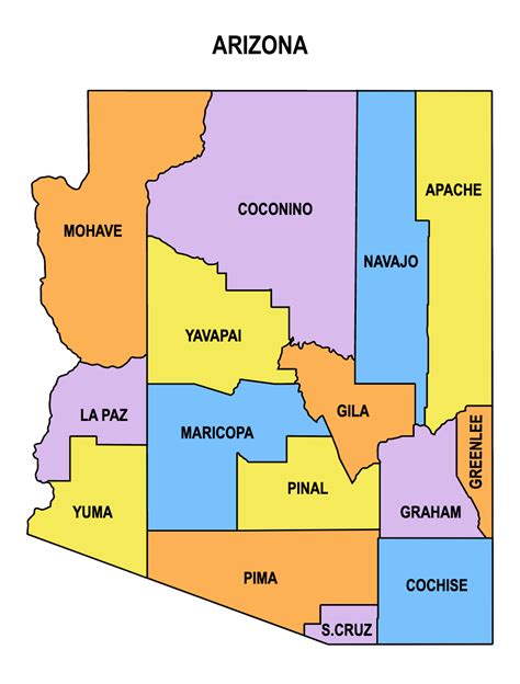 Arizona County Map: Editable & Printable State County Maps