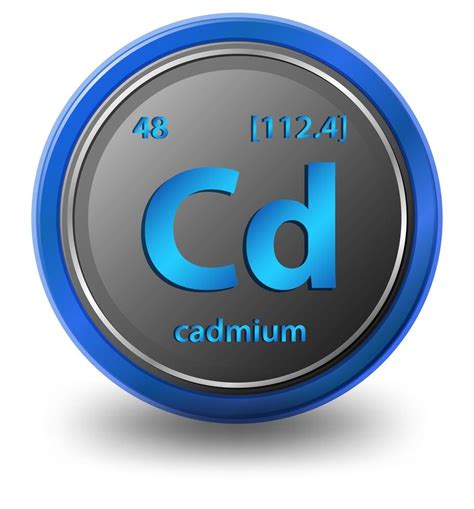 Cadmium chemical element. Chemical symbol with atomic number and atomic ...