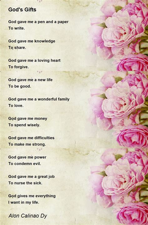 God's Gifts Poem by Alon Calinao Dy - Poem Hunter