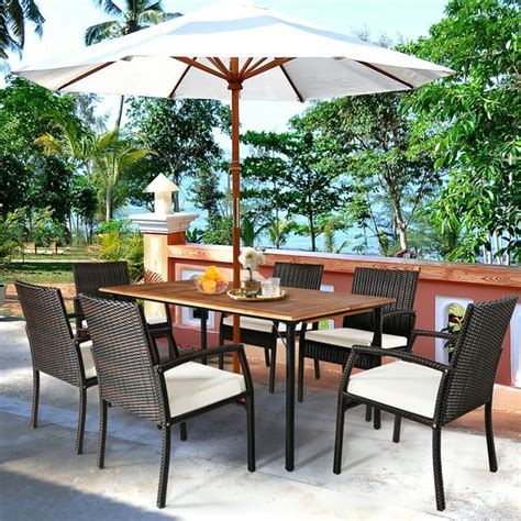 7 Piece Patio Dining Set With Umbrella Hole - Patio Furniture