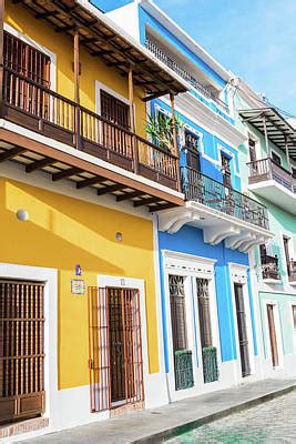 Puerto Rican Artists Wall Art - Photograph - Old San Juan Houses In Historic Street In Puerto ...