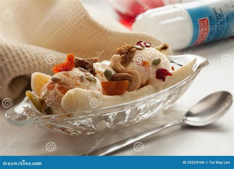 Ice Cream Banana Boat Stock Photo | CartoonDealer.com #25529166