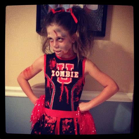 Zombie Cheerleader Halloween Costume Makeup … | Zombie cheerleader ...